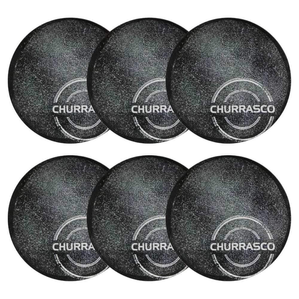 Jogo 6 Pratos para Churrasco Carbon Morallo Grill™