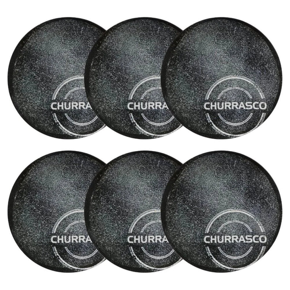 Jogo 6 Pratos para Churrasco Carbon Morallo Grill™