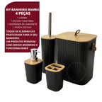Kit Completo para Banheiro com Lixeira e Detalhes em Bambu Morallo Nobile
