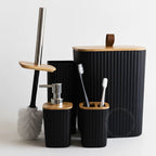Kit Completo para Banheiro com Lixeira e Detalhes em Bambu Morallo Nobile