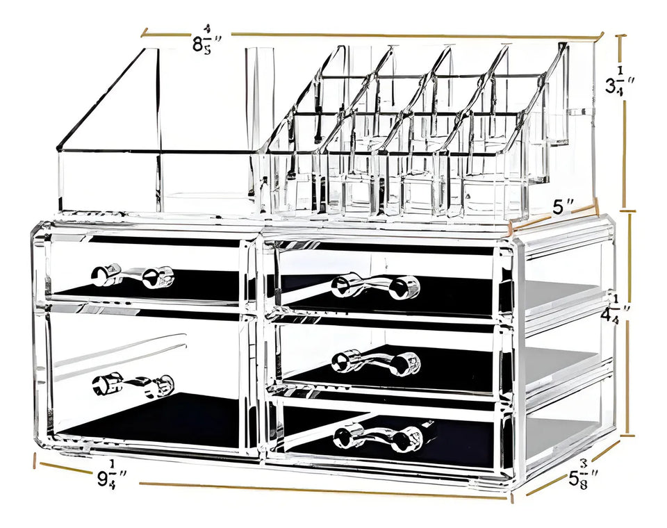 Organizador de Maquiagens em Acrílico com 5 Gavetas Morallo Lume