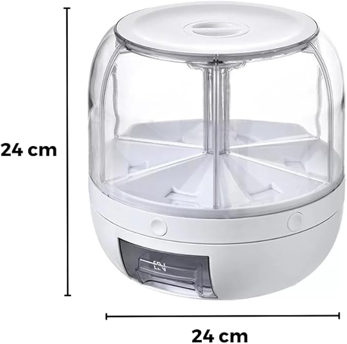 Dispenser Giratório para Grãos e Cereais com 6 Divisões Morallo Essenza