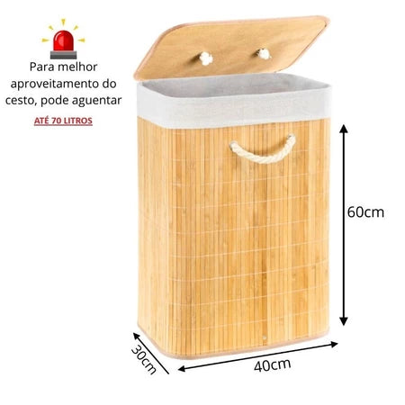 Cesto de Roupas Retangular em Bambu Morallo Cloison