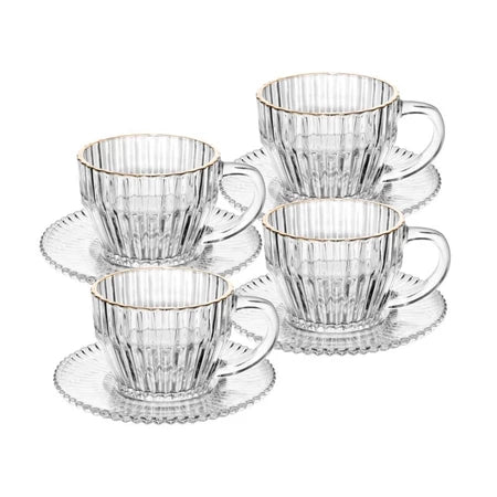 Conjunto 4 Xícaras de Café Wolff Imperatriz de Cristal com Fio de Ouro Morallo™