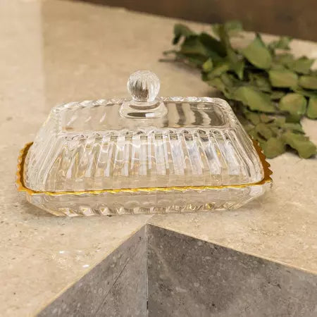 Manteigueira Wolff Império de Cristal com Fio de Ouro Morallo™